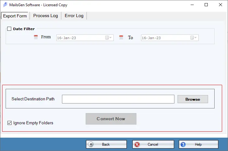 set output file path